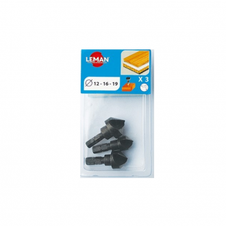 3 FRAISOIRS D12-16-19 EMMANCHEMENT 1/4