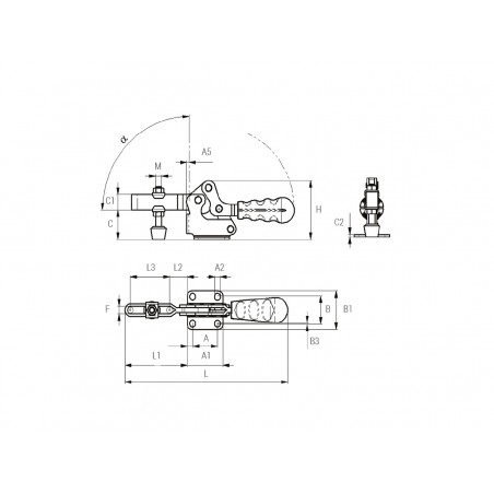 SAUTERELLE A SERRAGE VERTICAL LEVIER HORIZONTAL M10