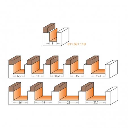 MECHE POUR AFFLEURER CARBURE ROULEMENT SUR QUEUE DIAM 19X50.8 L 92 S 12