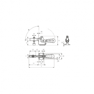 SAUTERELLE A SERRAGE VERTICAL, LEVIER HORIZONTALE PIH56054