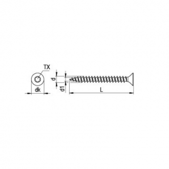 R2 plus vis agglo, tf RN 9250, empreinte TX, ft, CE, 3,0 X 20, acier, zing. bl., 1xtéflon., emballé par 1000