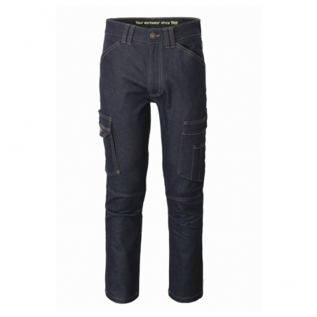 JEANS CARGO SOUL A POCHES COLORIS BLEU FONCE 98% COTON 2% ELASTHANNE TAILLE 46