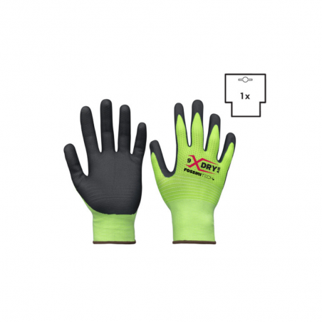 1 PAIRE DE GANTS NYLON-SPANDEX/NITRILE MICRO-MOUSSE RESPIRANTE TAILLE 11