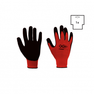 1 PAIRE DE GANTS POLYESTER SANS COUTURE ENDUIT EN LATEX NATUREL FINITION CREPE DOS AERE TAILLE 11